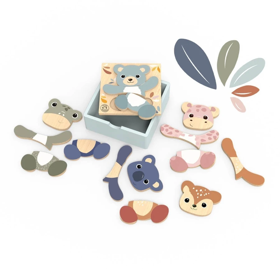 Mix & Match houten puzzel, Speedy Monkey