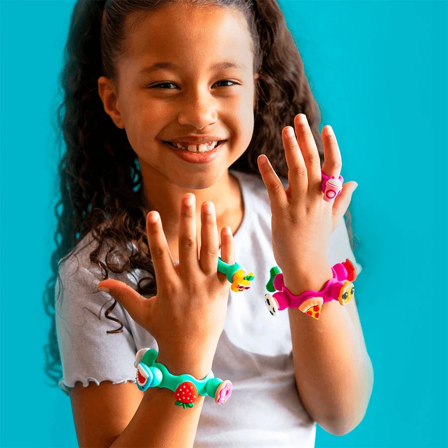 Plip Charms pop-it Plip Charms bracelet et bague, turquoise