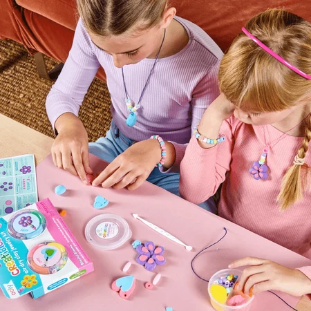 Kit di gioielli fai da te Creatibles Enchanted Flowers - plastilina essiccata all'aria - set di 6 colori e accessori