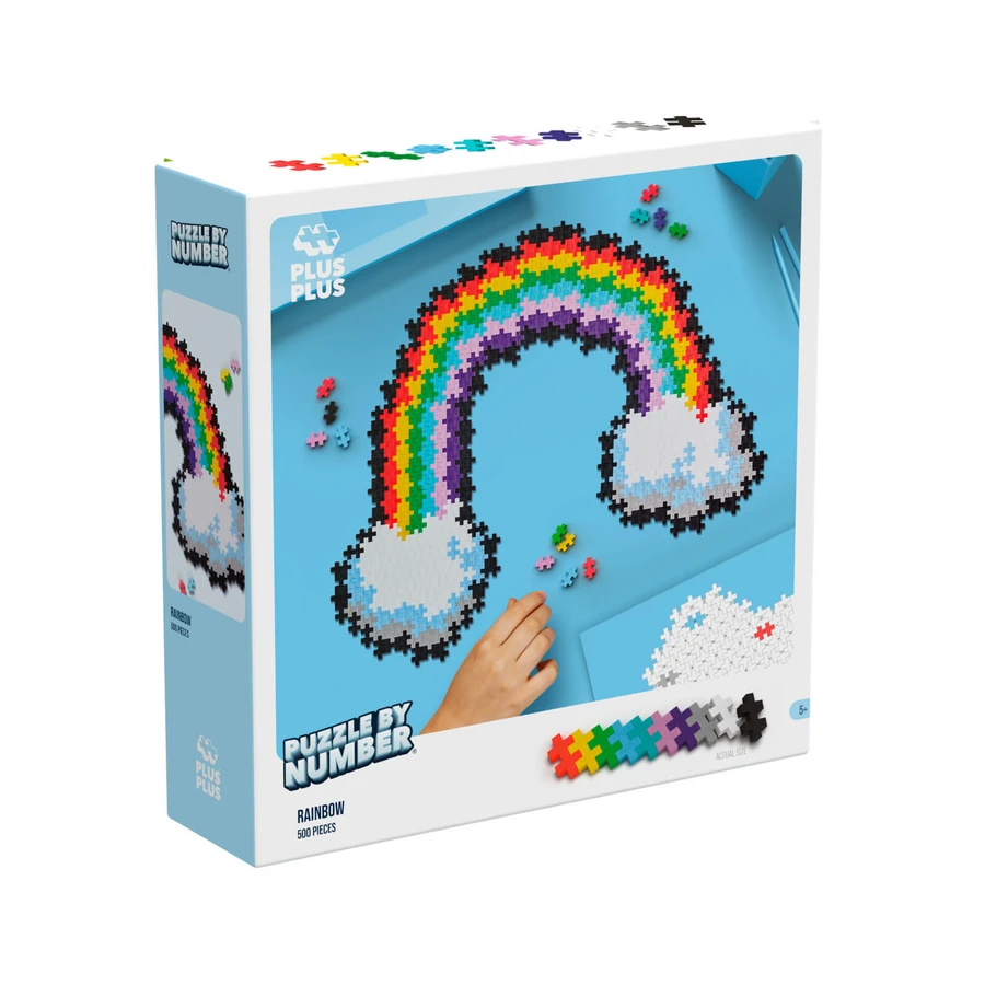 Puzzles numériques Plus-Plus, 500 pièces, arc-en-ciel