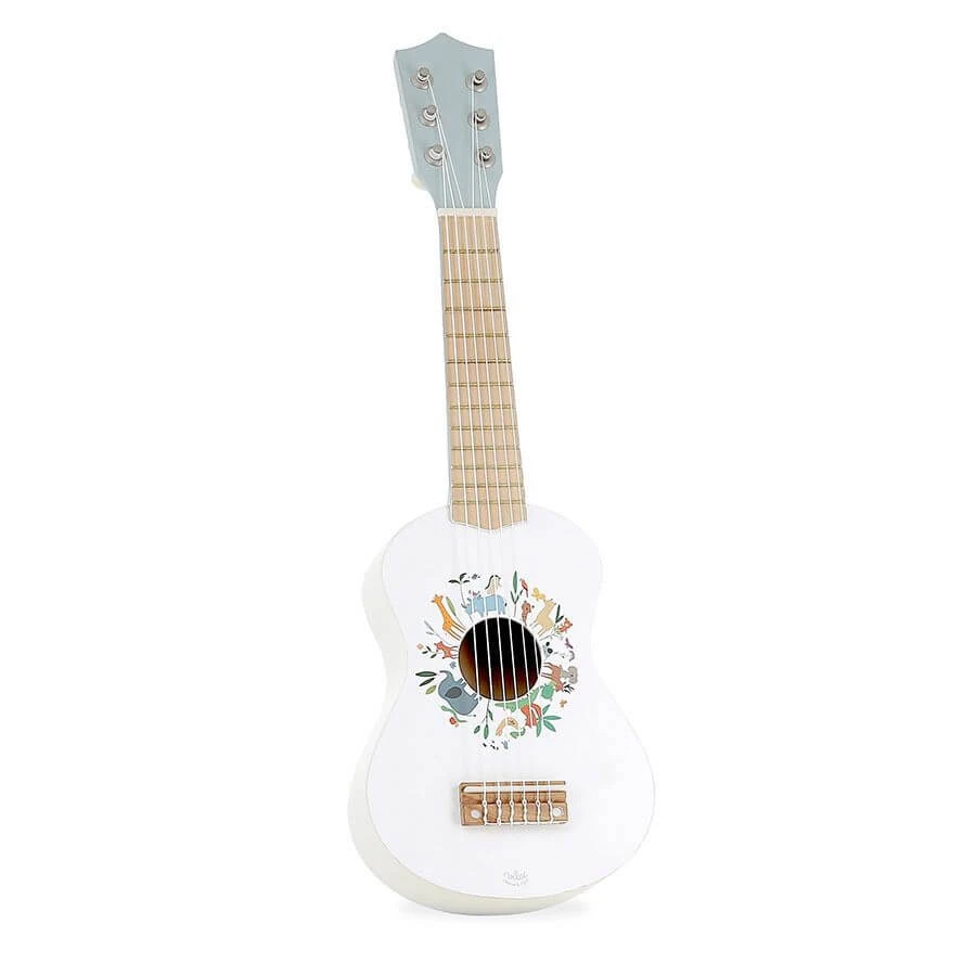 Weiße Holzgitarre mit Tieren - Sarah Betz - Vilac