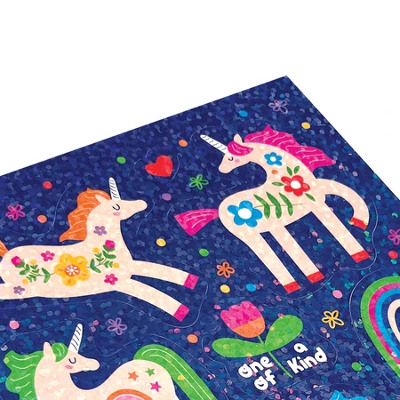 Abtibilduri holografice cu sclipici Stickiville Magical Unicorns