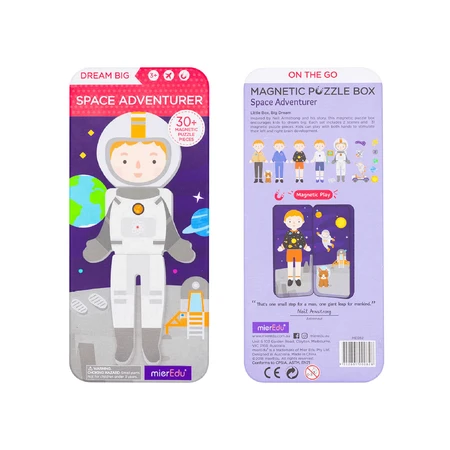 Magnetisches Puzzle in Metallbox, Zuordnungs- und Assoziationsspiel - Space Adventurers