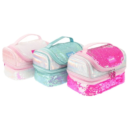 Girabrilla lunch box - quilted thermal box with reversible sequins and waterproof interior