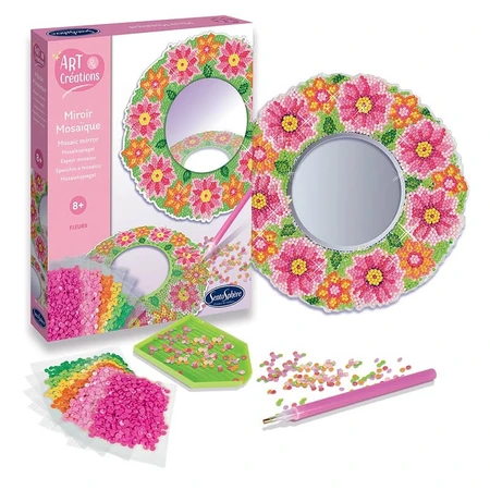 Kreativset mit Diamanten / Strass - Blumenmosaikspiegel - Sentosphere