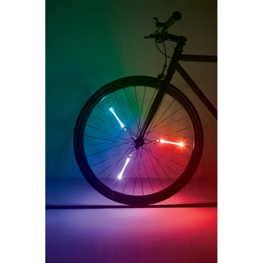 Schlauchförmige LED-Lichter für Fahrradräder, SpinBrightz, multicolor