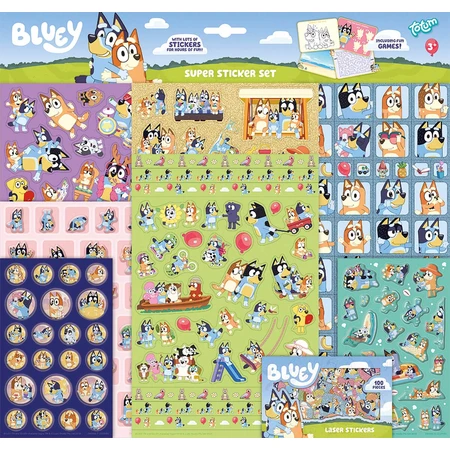 Super zestaw naklejek Bluey: ceny i cechy