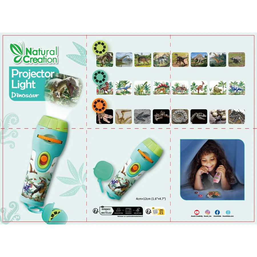 Mini-Projektor Natural Creations Kollektion - Dinosaurier
