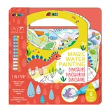 Tragbares Aquarellmalbuch, Aufkleber und Spiele - Dinosaurier