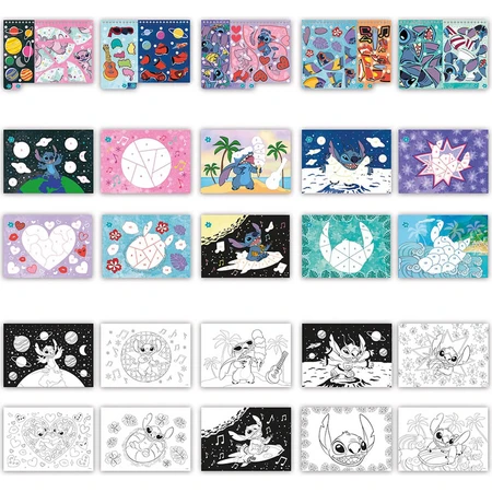 Set creativo Lilo e Stitch con adesivi e numeri da incollare