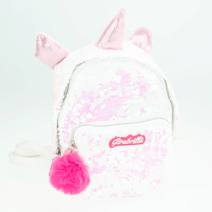 Rucsac fetiță Girabrilla – model Unicorn cu paiete reversibile, bretele reglabile și buzunar frontal