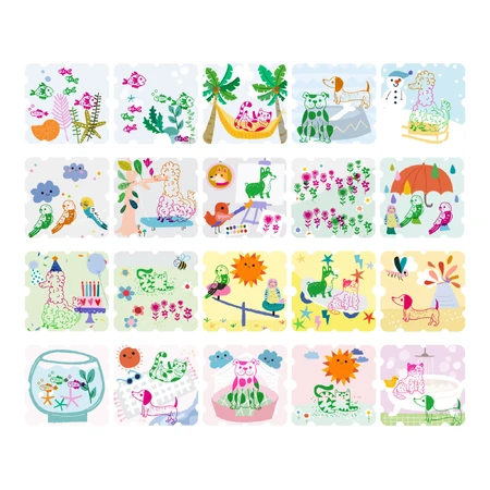 Set di francobolli portatili Haku Yoka - I miei amati animali domestici