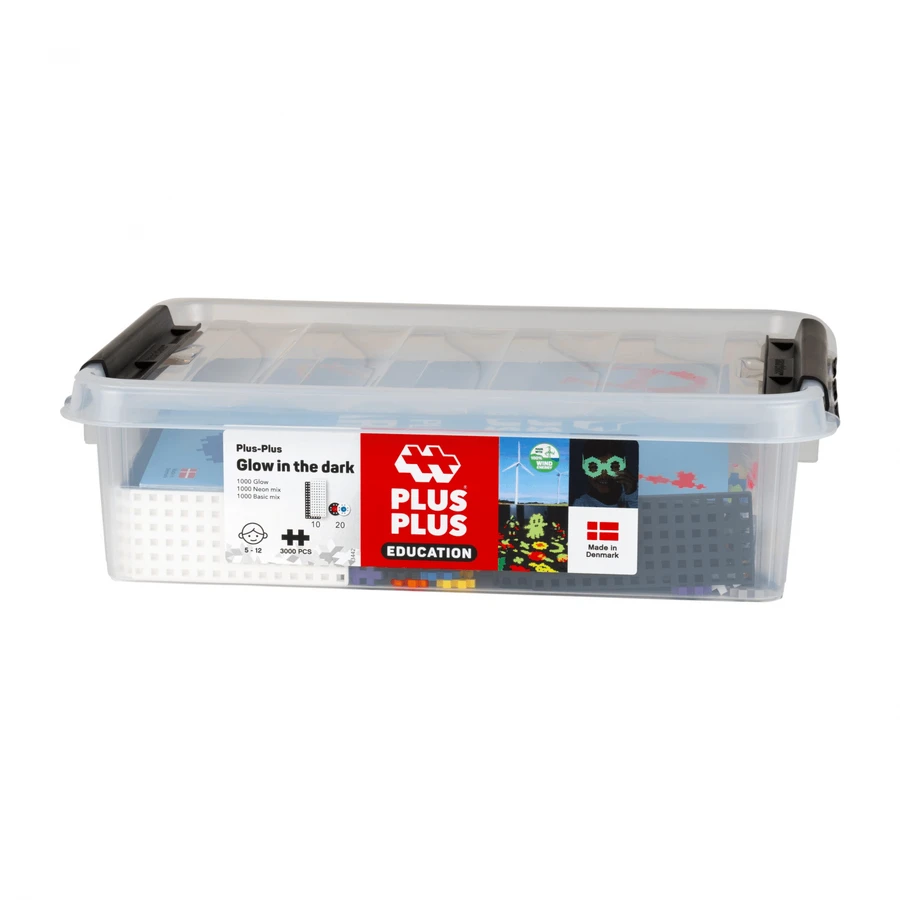 Plus-Plus Glow in the Dark educational building set, 3000 pieces for STEM activities and creative development