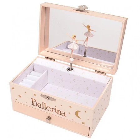 Rechteckige Spieldose mit Schublade "Ballerina"
