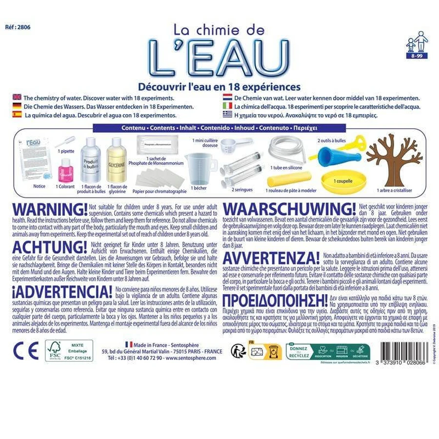 Zestaw 19 eksperymentów - Chemia wody: ceny i cechy