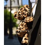 Teddy bear - adorable crossbody bag, 30 cm, leopard print