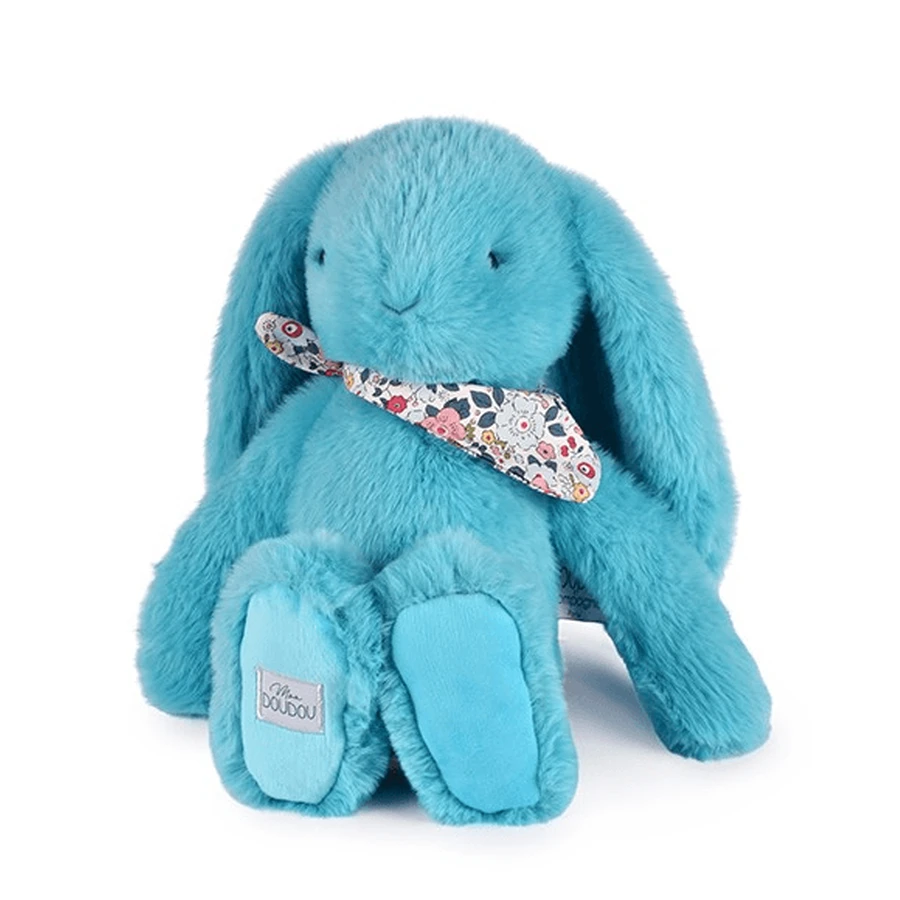 Iepuras Doudou® - jucarie de plus, 35 cm, turcoaz