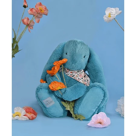 Iepuras Doudou® - jucarie de plus, 35 cm, turcoaz