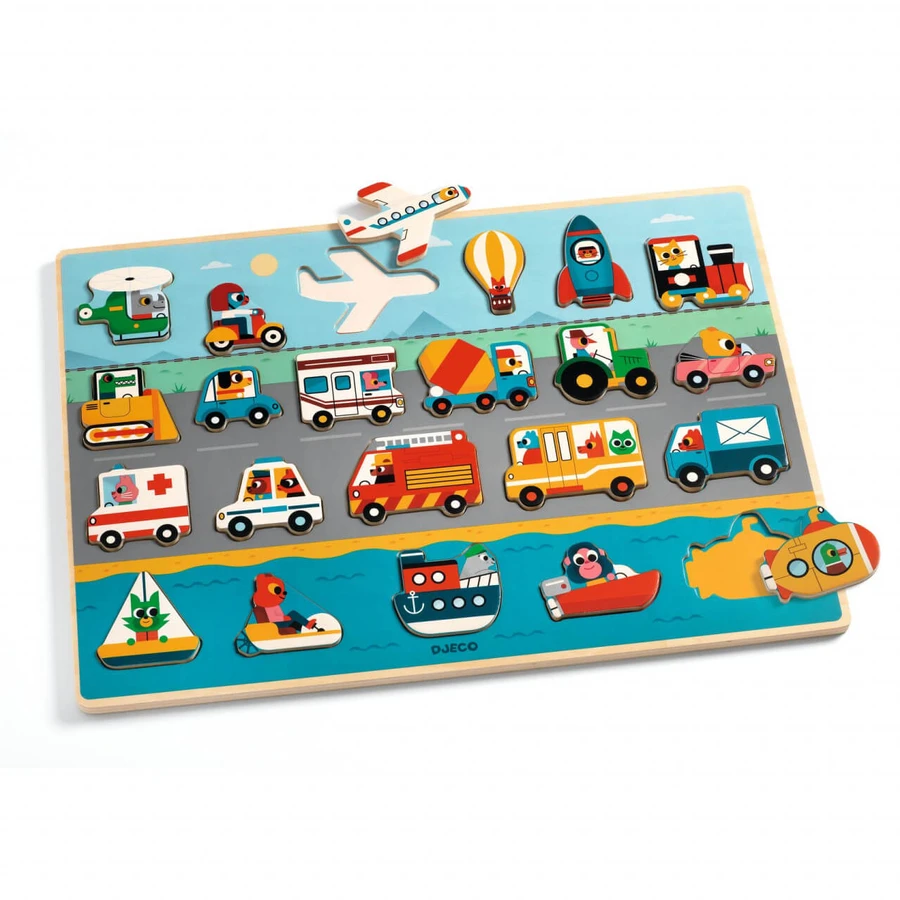 Puzzle in legno Vroom-vroom, Djeco