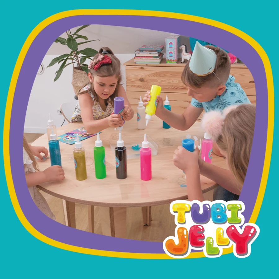 SET TUBI JELLY (gel modelator) cu 6 culori si acvariu mic – MONSTRUI