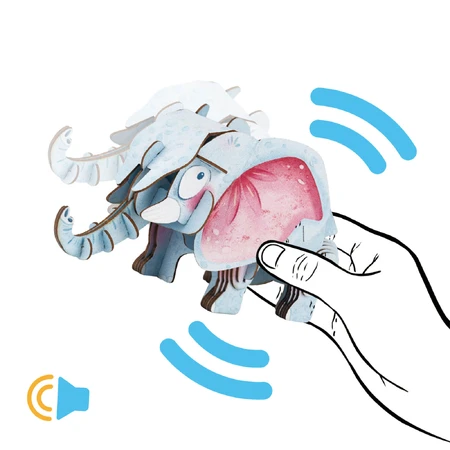 3D Sound Puzzle - African Elephant, Build 'n' Sound