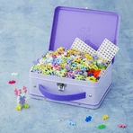 Set constructie Plus-Plus, 600 piese, portabil, in cutie metalica, culori pastelate