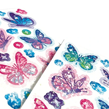 Abtibilduri holografice cu sclipici Stickiville Butterflies