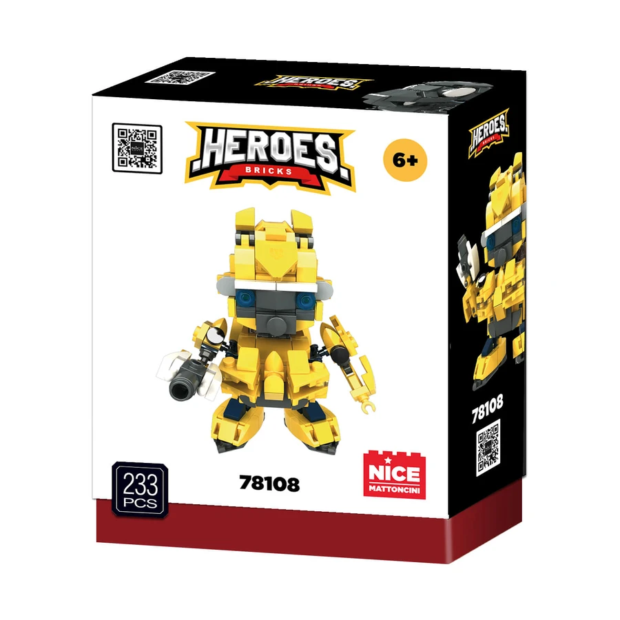 Juego de construcción Robot amarillo - héroe transformable, 221 piezas