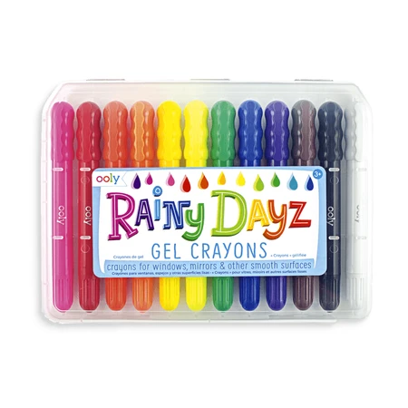 Lápices de gel para ventanas y cristales, Rainy Dayz, set de 12 colores lavables