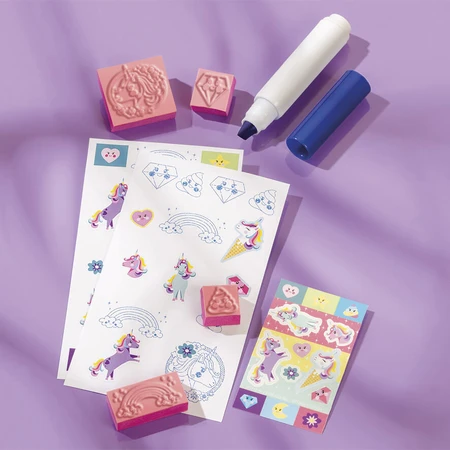 Set di francobolli mini unicorno creativo