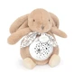 Vela musical con proyección, conejito esponjoso, 19 cm, beige claro