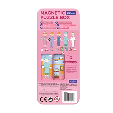 Magnetisches Puzzle in Metallbox, Zuordnungs- und Zuordnungsspiel - Doktor