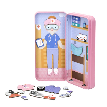 Magnetisches Puzzle in Metallbox, Zuordnungs- und Zuordnungsspiel - Doktor