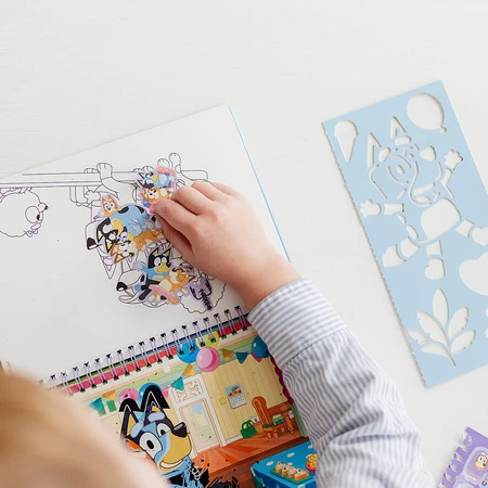 Set da colorare e raschiare creativamente, Bluey, Totum