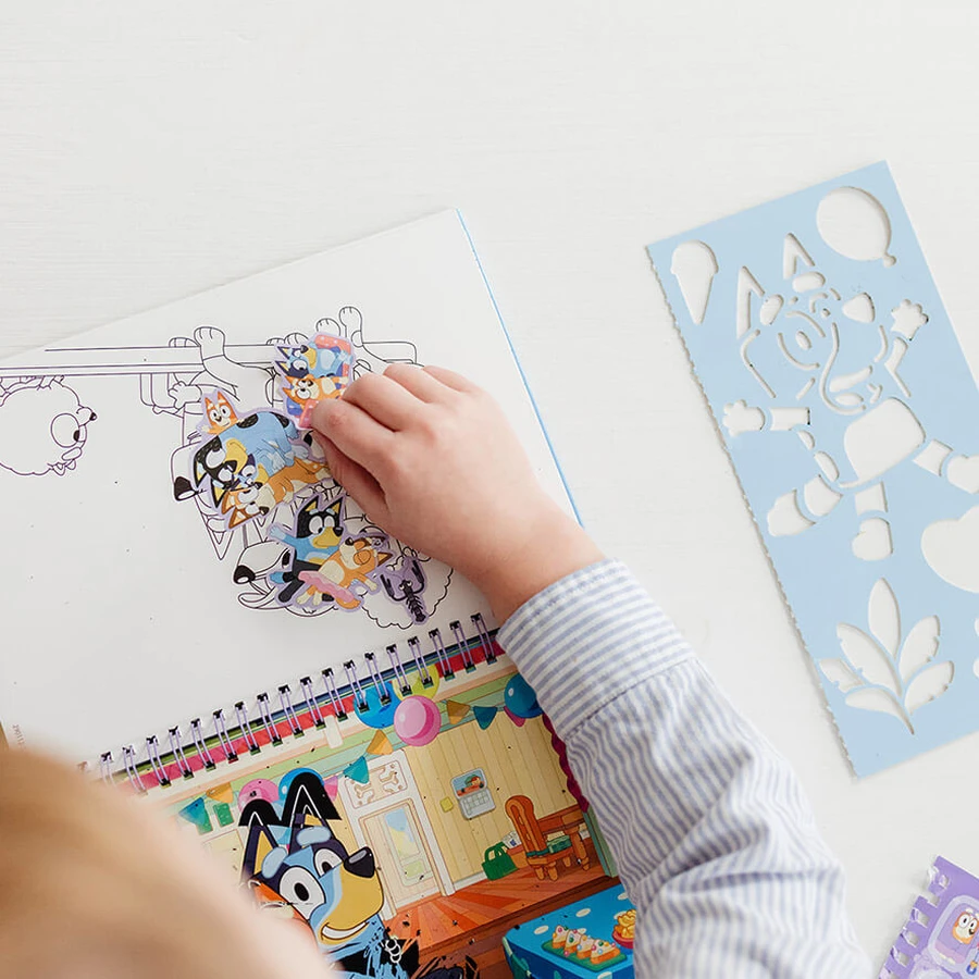 Set da colorare e raschiare creativamente, Bluey, Totum