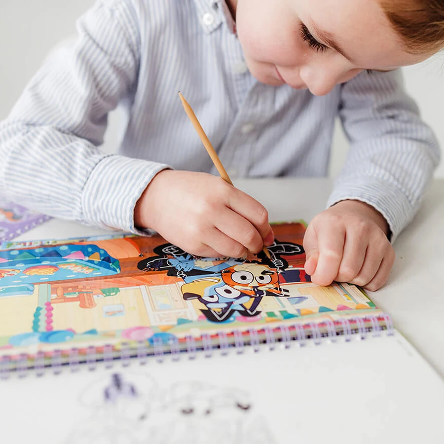 Set da colorare e raschiare creativamente, Bluey, Totum