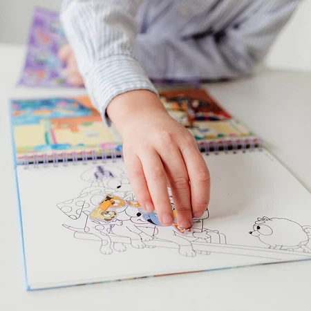 Set da colorare e raschiare creativamente, Bluey, Totum