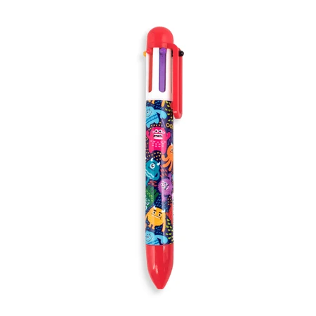 Pix multicolor cu 6 culori si mecanism retractabil Monstruleti