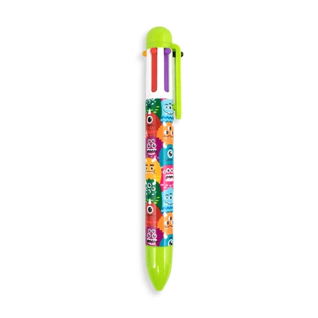 Pix multicolor cu 6 culori si mecanism retractabil Monstruleti
