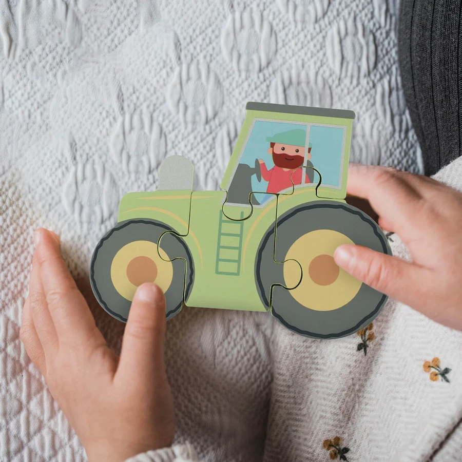 Traktor-Puzzle aus Holz, Orange Tree Toys