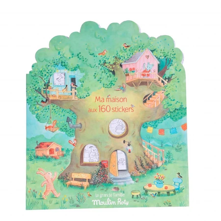 Libro para colorear con pegatinas Big Family, Moulin Roty