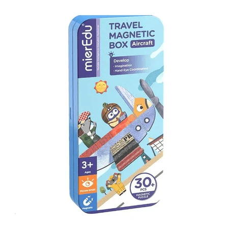 Magnetisches Puzzle in Metallbox, Zuordnungs- und Zuordnungsspiel - Flugzeuge