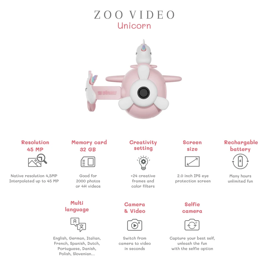 Zoo Video - Digitale Videokamera mit Einhorn für Kinder