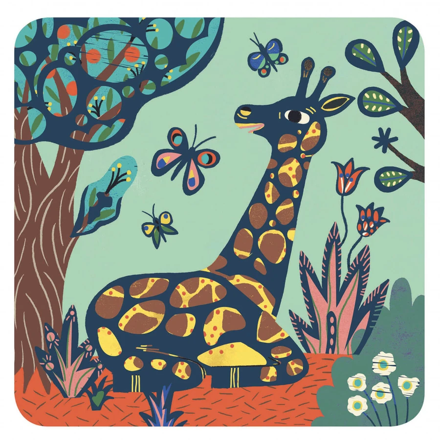 Djeco creative scratching set, Big animals for little ones