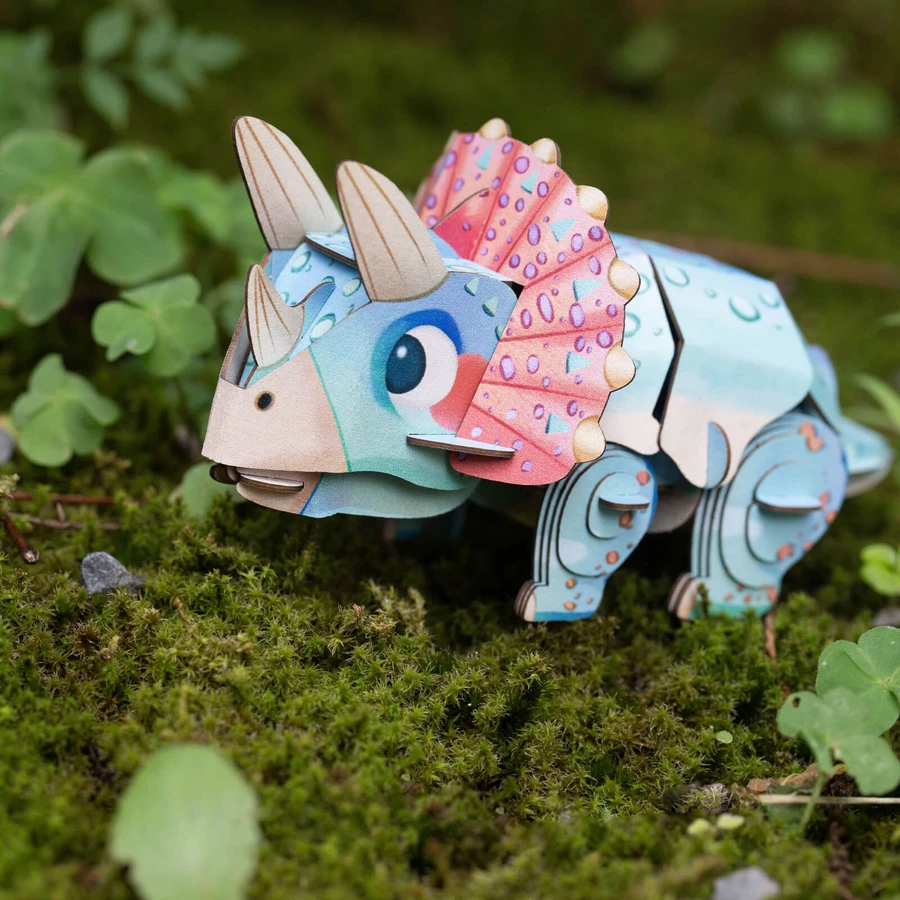 3D Sound Puzzle - Triceratops, Build 'n' Sound