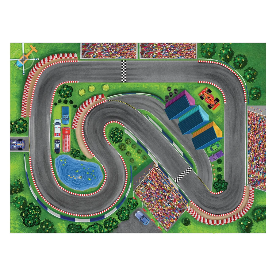 Spiel 2 in 1, Puzzle und Spiel, Rennwagen, Friedliches Königreich