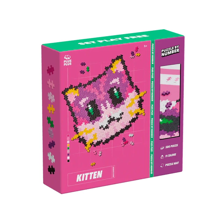 Plus-Plus Zahlenpuzzle, 500 Teile, Kätzchen