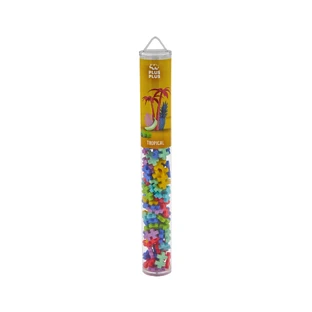 Plus-Plus construction set, 100 pieces tube, Tropical Mix, tropical colors