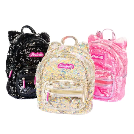 Girabrilla Kitty mini mochila con lentejuelas reversible