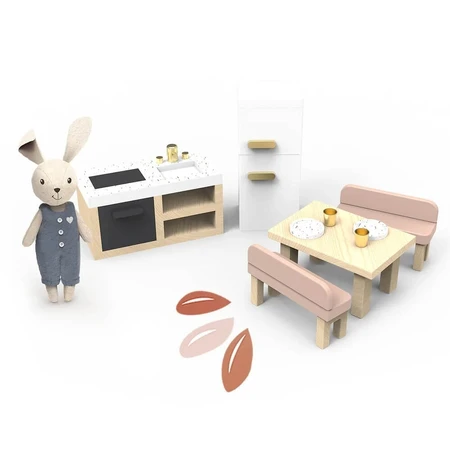 Juego de muebles de cocina para casa de muñecas, Speedy Monkey
